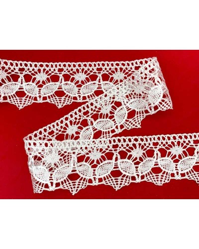 50 Cm Passamaneria Punta Merletto Pizzo Viscosa Macramè Ricamo Foglia Alto 4,5 Cm