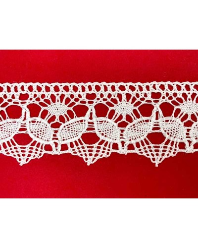 50 Cm Passamaneria Punta Merletto Pizzo Viscosa Macramè Ricamo Foglia Alto 4,5 Cm