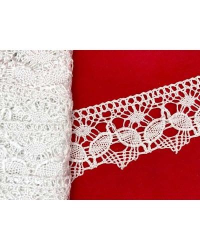 50 Cm Passamaneria Punta Merletto Pizzo Viscosa Macramè Ricamo Foglia Alto 4,5 Cm