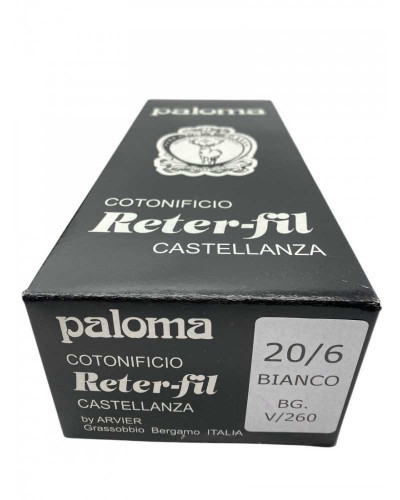 Rocchetto Puro Cotone Makò Egitto Paloma Titolo 20/6 Bianco 250g Metri 1417