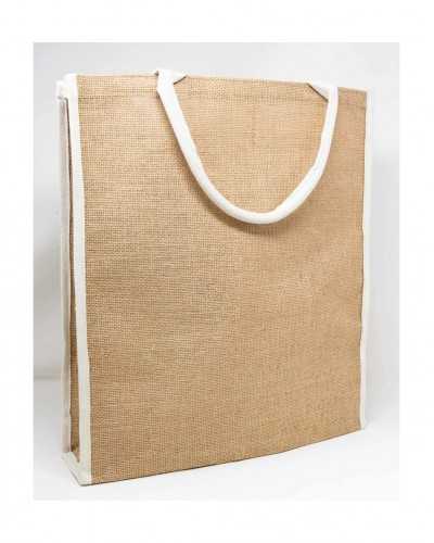 Comprador de bolsa de yute natural grande ecológico 34x44x15 cm