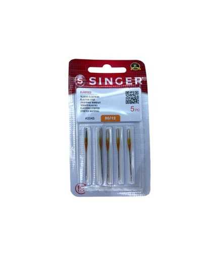 Blister from 5 needles singer 2045 size 80/12 with ball tip ideal for sewing jersey and stretch fabrics without tears
