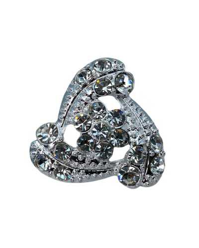 Silberjuwel-Button-Rhinestone-Dreieck-Metallstamm Mis 28 cm 2