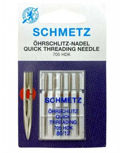 Aiguilles Schmetz Ohrschlitz Filetage rapide 705 HDK 80/12