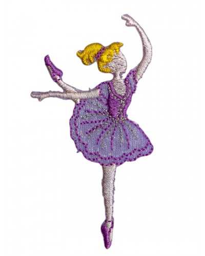 Thermal Application Patch Marbet Embroidery Ballerina with Pink Dress – Classic Dance