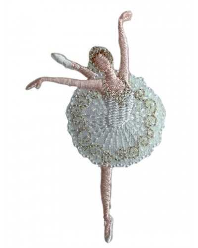Aufbügler Applikation Patch Marbet Stickerei Ballerina mit weißem Kleid – Klassischer Tanz