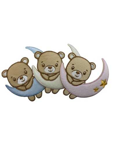 Teacation Application Patch Embroidery Baby Velvet Moon Bear Star High 9cm