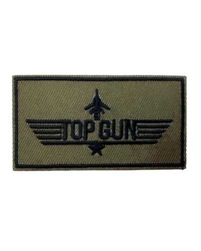 Patch termo-adhesivo verde militar - arma superior con avión bordado