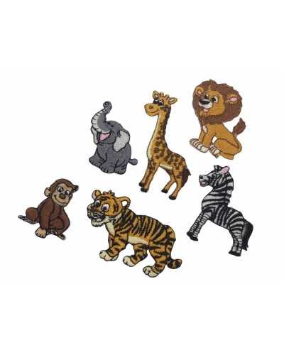 Applications Écussons Écussons Broderie 6 Pcs Animaux Mixtes Forêt Jungle 3-6 Cm De Haut