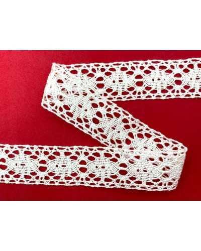 White lace trimmings Sixty lace tombolo cotton fuselli high cm 2.5