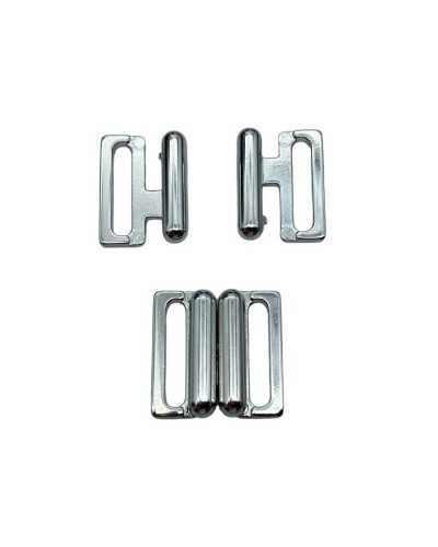 Metal bayonette bra hook Glossy buckle Nikel Free Silver 15mm