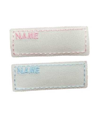 Customizable thermo-adhesive label in embroidered cotton with written NAME