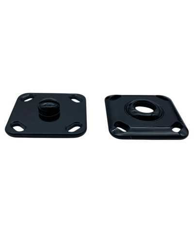 Polished Plastic Square Push Button Black - 25x25 mm - Size 52 - Sew-on - Male/Female Pair