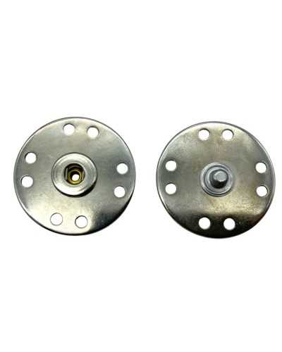 Silver Steel Sew-on Automatic Pressure Button 3,5 Cm Linear Size 54