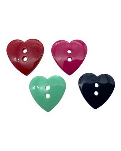 Bouton Bombé en polyester 1.3 cm Shape de coeur 2 trous 1 pièce