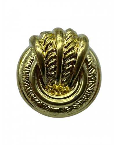 Glossy gold button worked line 38 size 25x23 mm