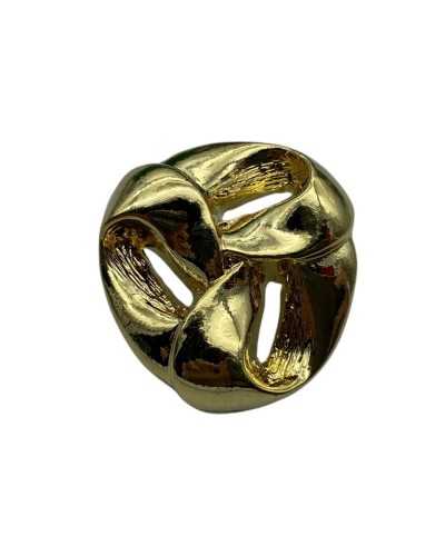 Gold-Kunststoff-Gold-Interwaving-Knopf 25x27 mm Stamm