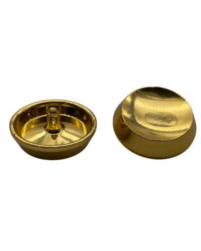 Bouton rond douille doré en or de la résine polie avec tige 23x23 mm