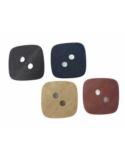 Lineated mother-of-pearl square button 48 Ø 2.5 cm
