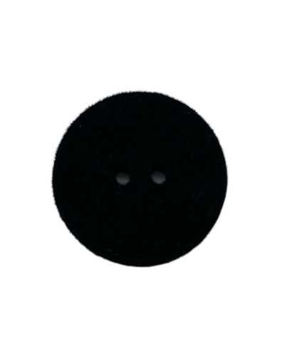 Black button coated in velvet line 38 25 mm 2 holes