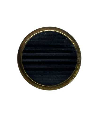 Round button in long aged gold metal 24 - 15 mm