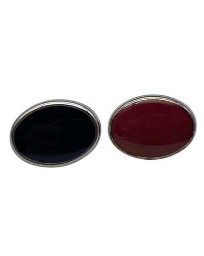 2 Pcs Oval button in polished metal 10 mm