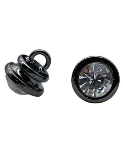 Jewel button 8 mm metal rifle cane with rhinestones