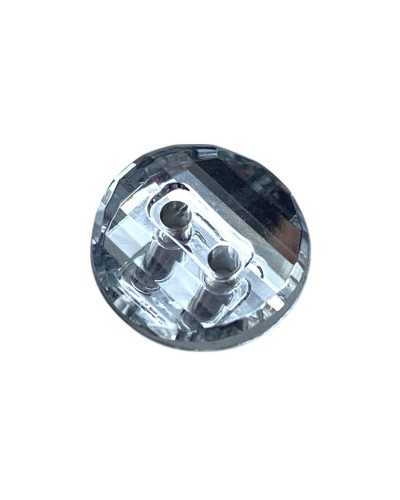 Bouton en plastique avec lignes en strass 16 - 10 mm - 2 trous