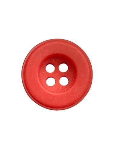 Round plastic button - 18 mm - 4 red holes