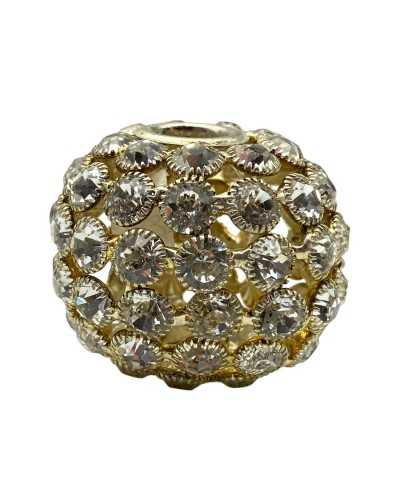 Applicazione Palla Strass Scialli Argento 5x4 Cm
