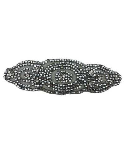 Application thermo-adhésive en argent avec ensemble strass