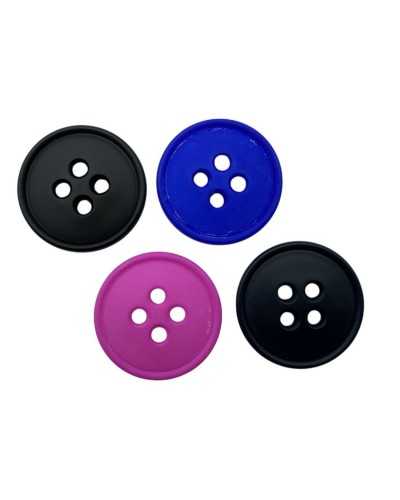 Round button in opaque plastic line 40 - Ø 25 mm - 4 holes