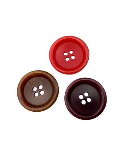 Lineated round button 36 - Ø 22 mm / 4 holes / polyester
