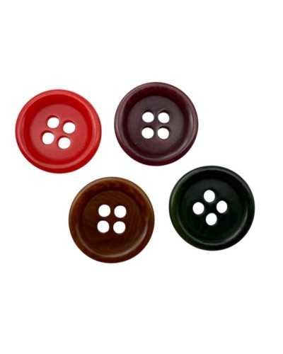 Lineated Round Button 24 - Ø 15 mm / 4 Polyester Holes