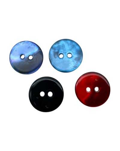 Rounded button 2 colored mother-of-pearl holes Ø 11 mm