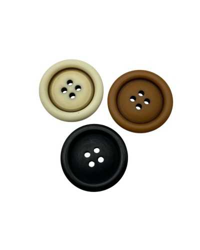 Round Button Flat Bombed Polyester - Line 44 | Ø 28 mm | 4 holes