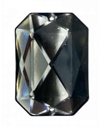 Acryl facettierter Stein - 2 Löcher - dunkelgrau - 18 × 25 mm