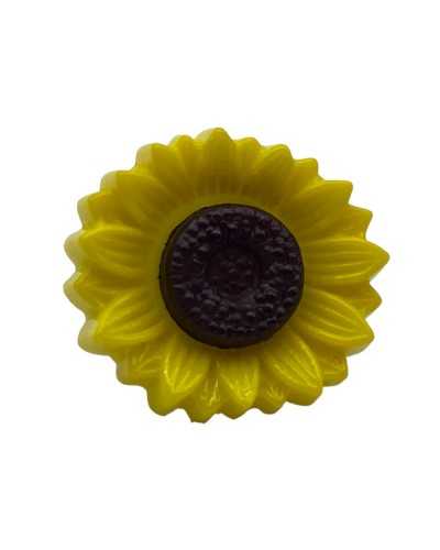 Sunflower Plastic Button - Ø 15 mm