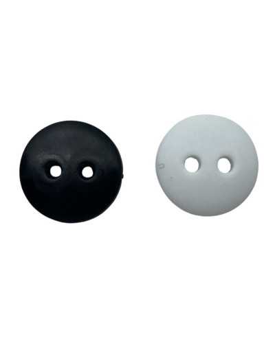 Flat plastic bombed button - Ø 1 cm - 2 holes