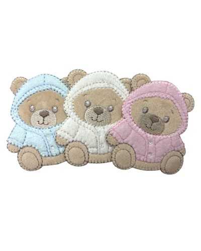 Applicazione Termoadesiva Orsetto Baby con Cappuccio Dimensioni 6 x 7 cm