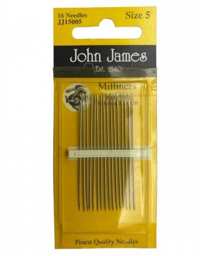 John James Nadles Milliners - Messen Sie 5 extra lang (51 mm, JJ15005) - Packung von 16