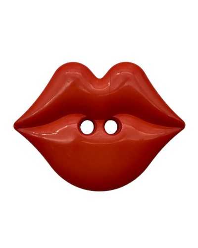 Bottone decorativo in plastica – Forma labbra rosse – 2 buchi – 1,9×2,5 cm