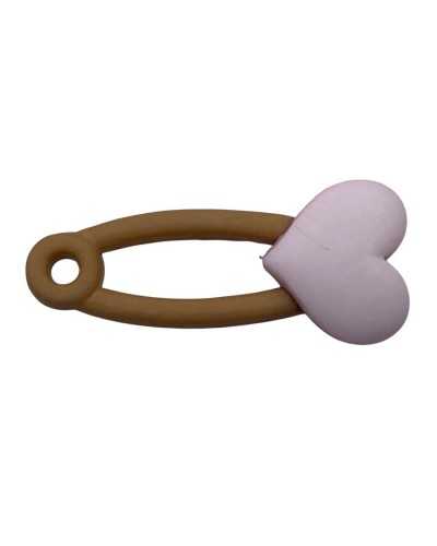 Decorative plastic button - Brooch from the pink heart - 25 mm