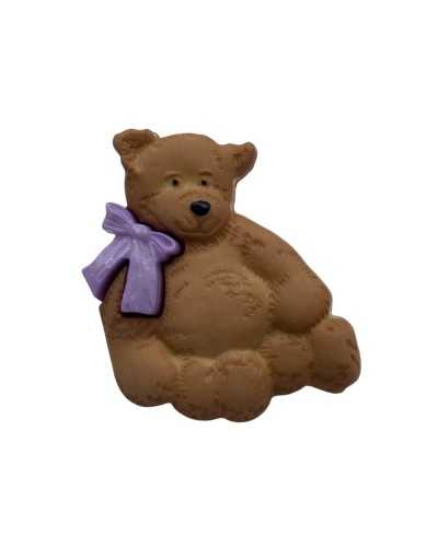 Ours en peluche en plastique décoratif avec arc violet 25 × 2 mm
