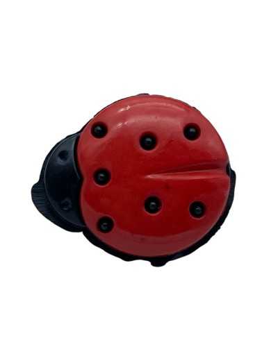 Decorative plastic button - Ladybug | Ø 15x18 mm | Red & Black