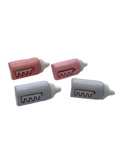 Decorative plastic button - Biberon shape - 2 holes - 18 × 8 mm