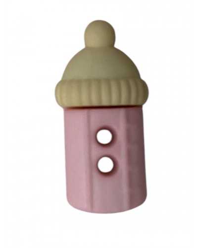 Dekorative Kunststoffknopf - BIBERON-Form - 2 Löcher - 18 × 8 mm