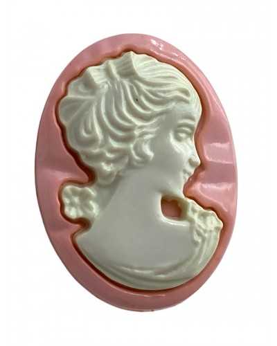 Dekorative Kunststoffknopf - Vintage Cameo - 25 × 18 mm