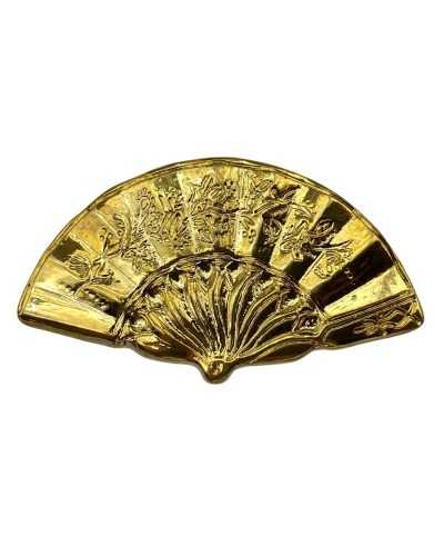 Bouton de plastique décoratif - Modèle de ventilateur doré - avec tige - 45 × 25 mm