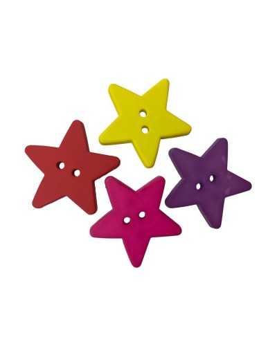 Decorative plastic button - Star model - 2 holes - Ø 35 mm